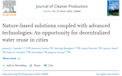 Publication: “Nature-based solutions coupled with advanced technologies: An opportunity for decentralized water reuse in cities”.