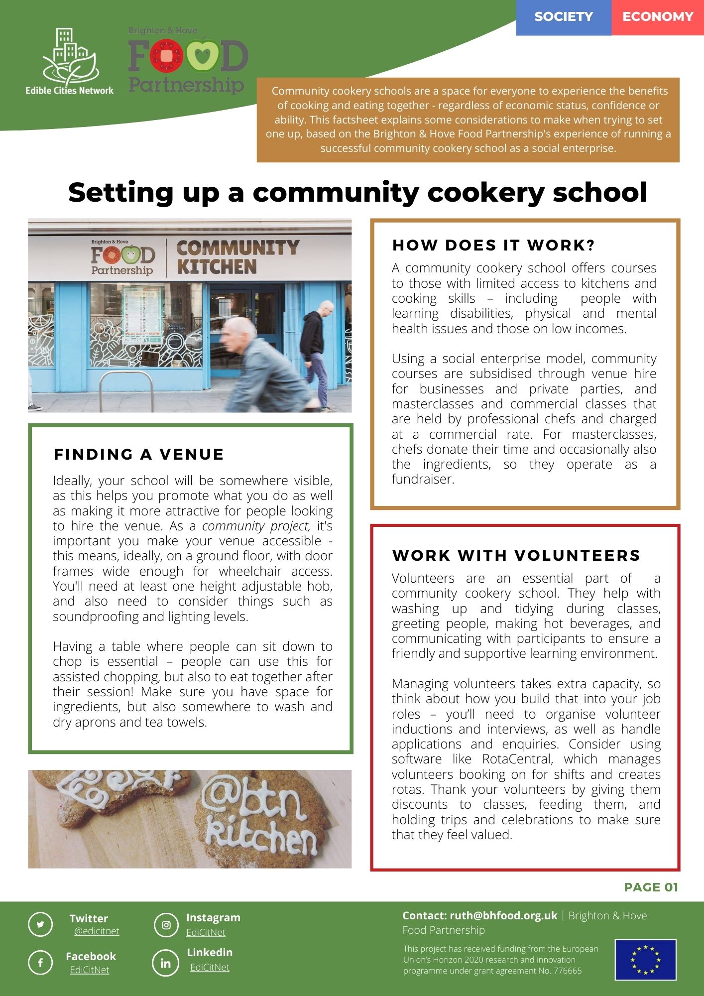 how to set up a community cooking school guideline